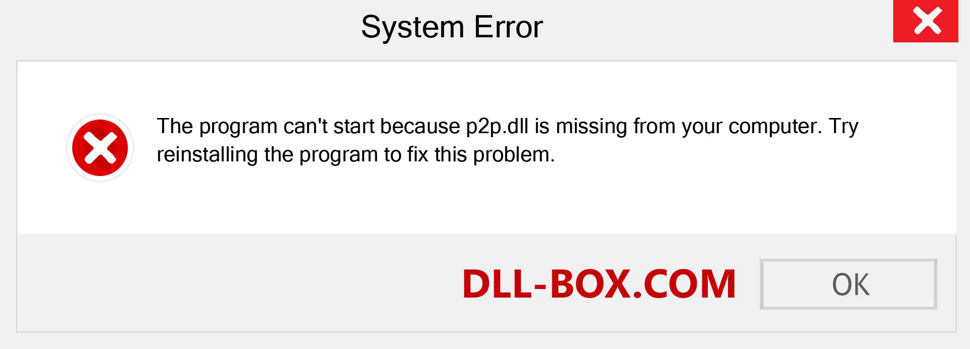  p2p.dll file is missing?. Download for Windows 7, 8, 10 - Fix  p2p dll Missing Error on Windows, photos, images