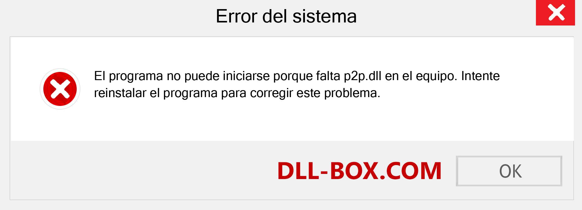 ¿Falta el archivo p2p.dll ?. Descargar para Windows 7, 8, 10 - Corregir p2p dll Missing Error en Windows, fotos, imágenes