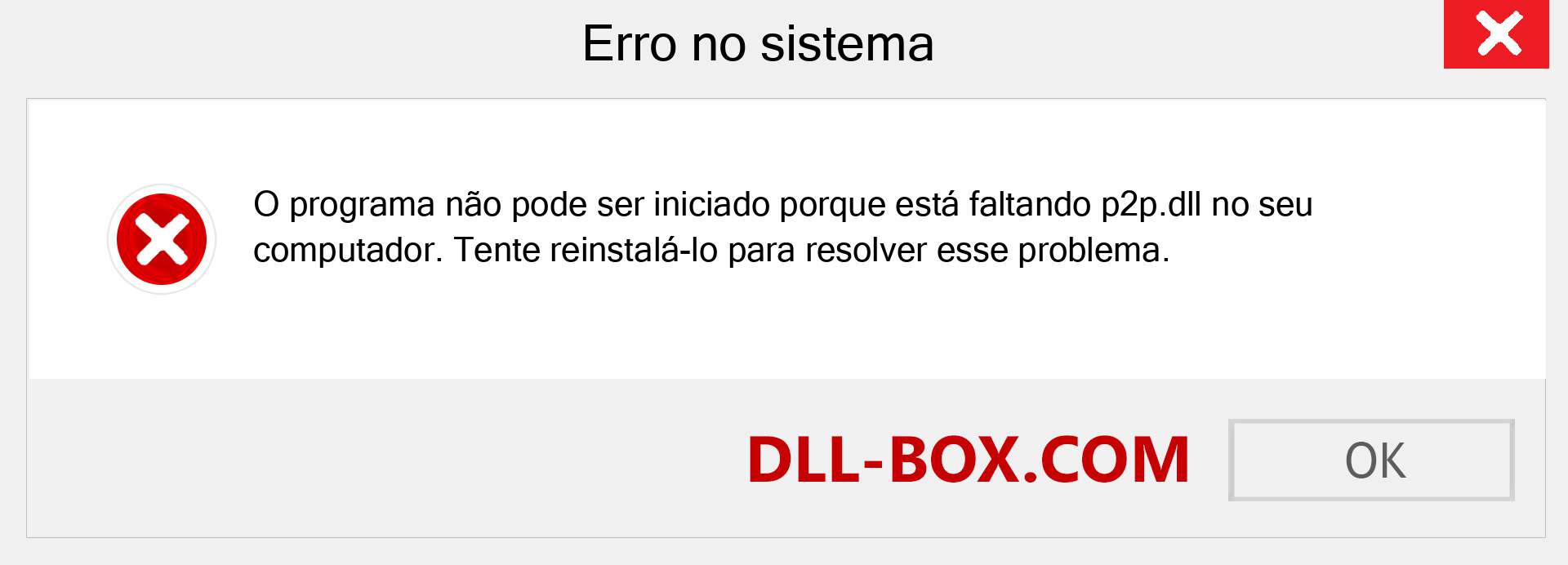 Arquivo p2p.dll ausente ?. Download para Windows 7, 8, 10 - Correção de erro ausente p2p dll no Windows, fotos, imagens